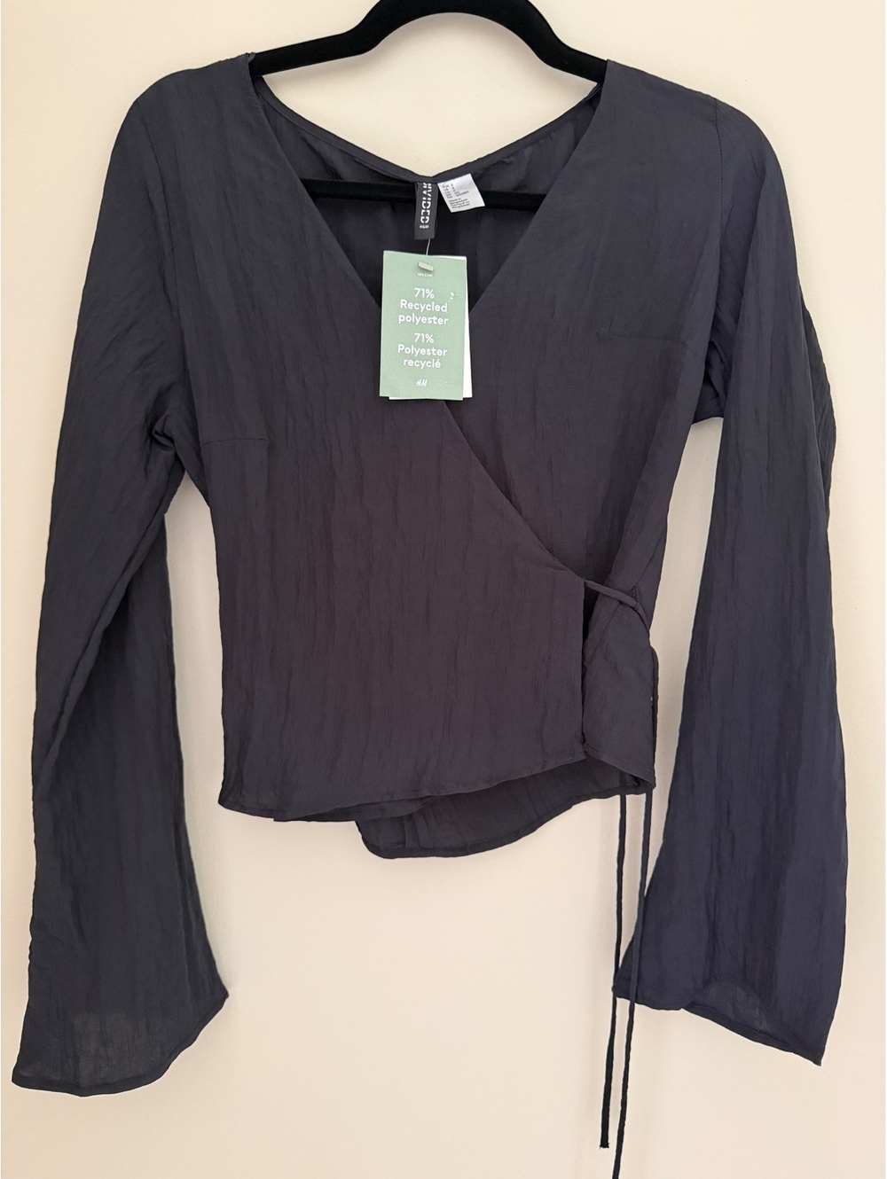 NWT S Divided by H&M, recycled materials, wrap top